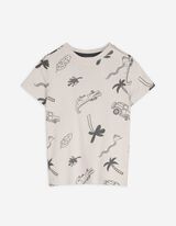 T-Shirt - Allover-Print - beige