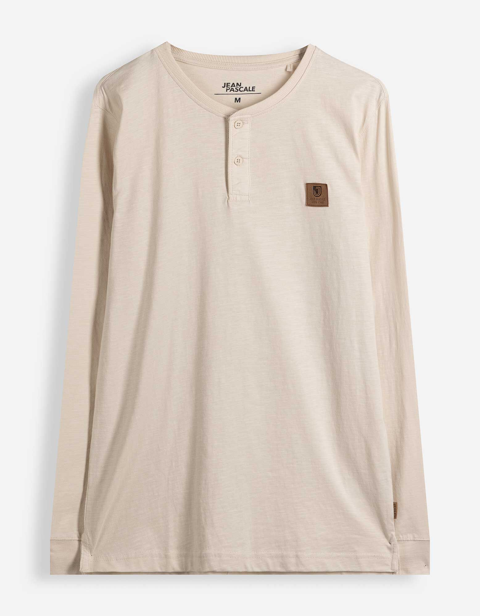 Langarmshirt - Aufn&auml;her - Beige