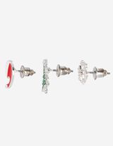 auskarai - 3 vnt. pakuotė - sidabrinis