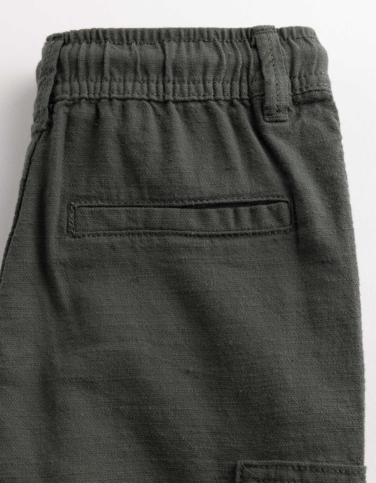 Short - Poches plaqu&eacute;es - vert fonc&eacute;