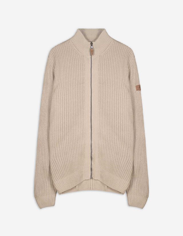 Sweatvest - Opstaande kraag - beige