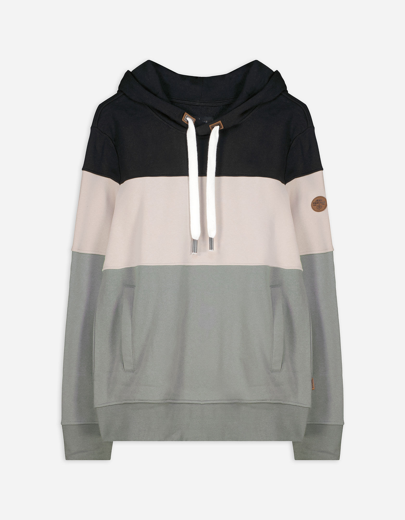 Hoodie Color Blocking dunkelgrun Takko Fashion