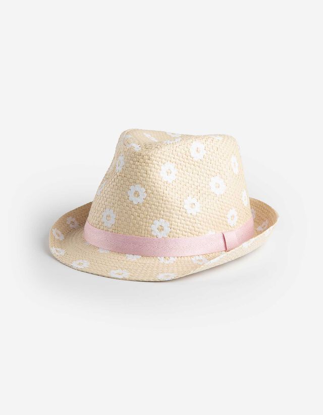 Cappello di paglia - Bordatura decorativa - beige