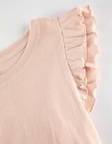 Tricou - M&acirc;neci cu volane - Roz