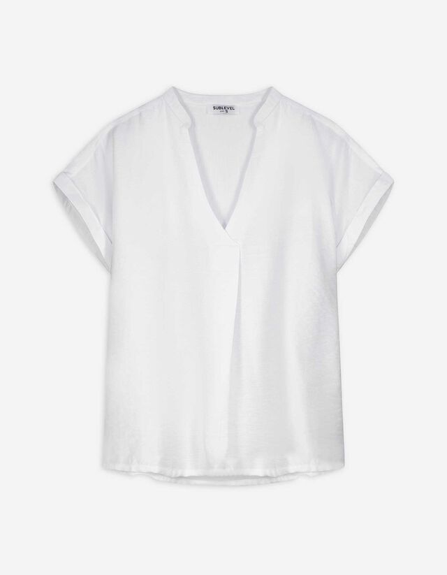 Blusenshirt - einfarbig - weiß