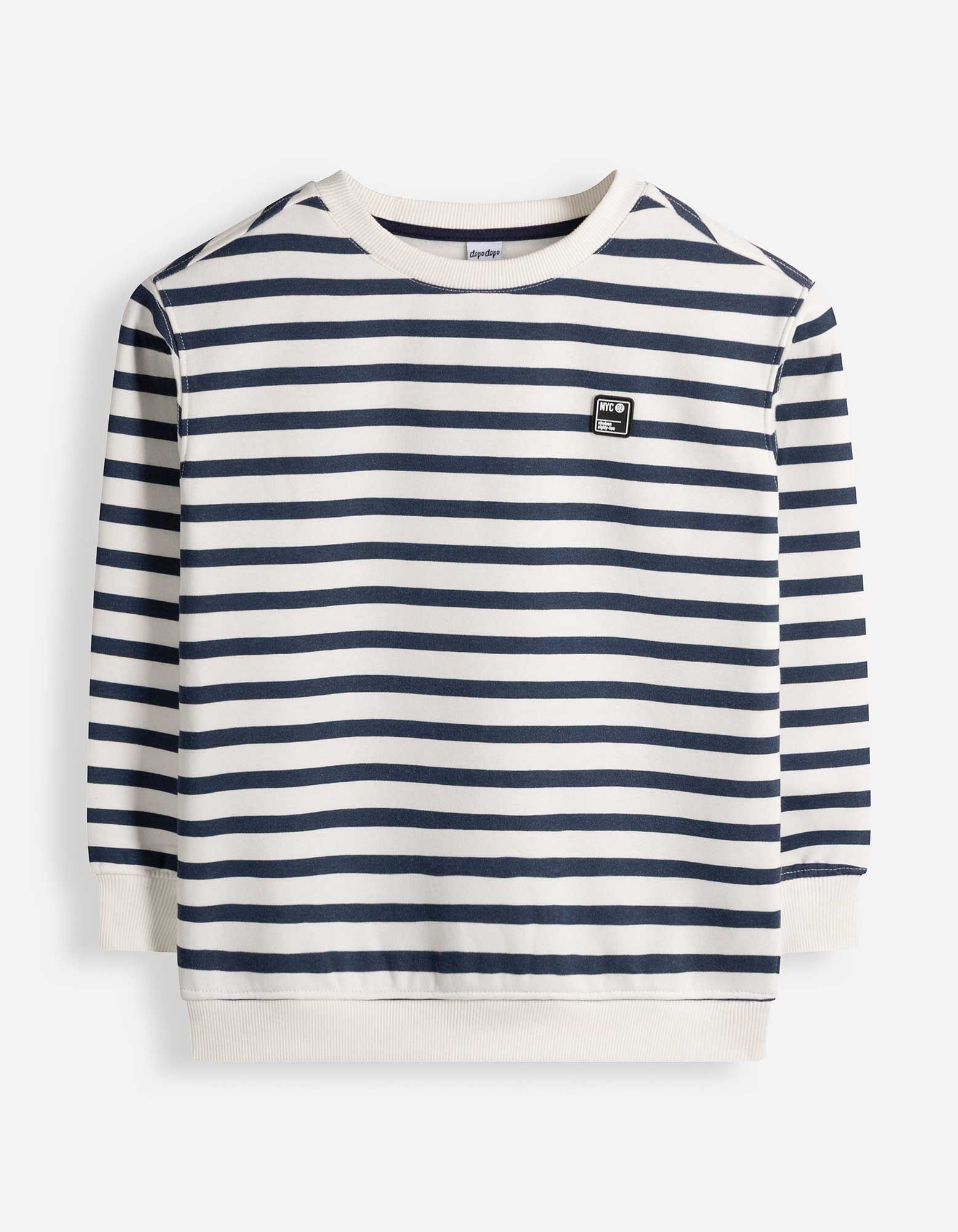 Sweatshirt - Strepen - Off-White