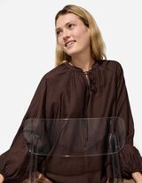 Blusa - Scollo a V - marrone chiaro