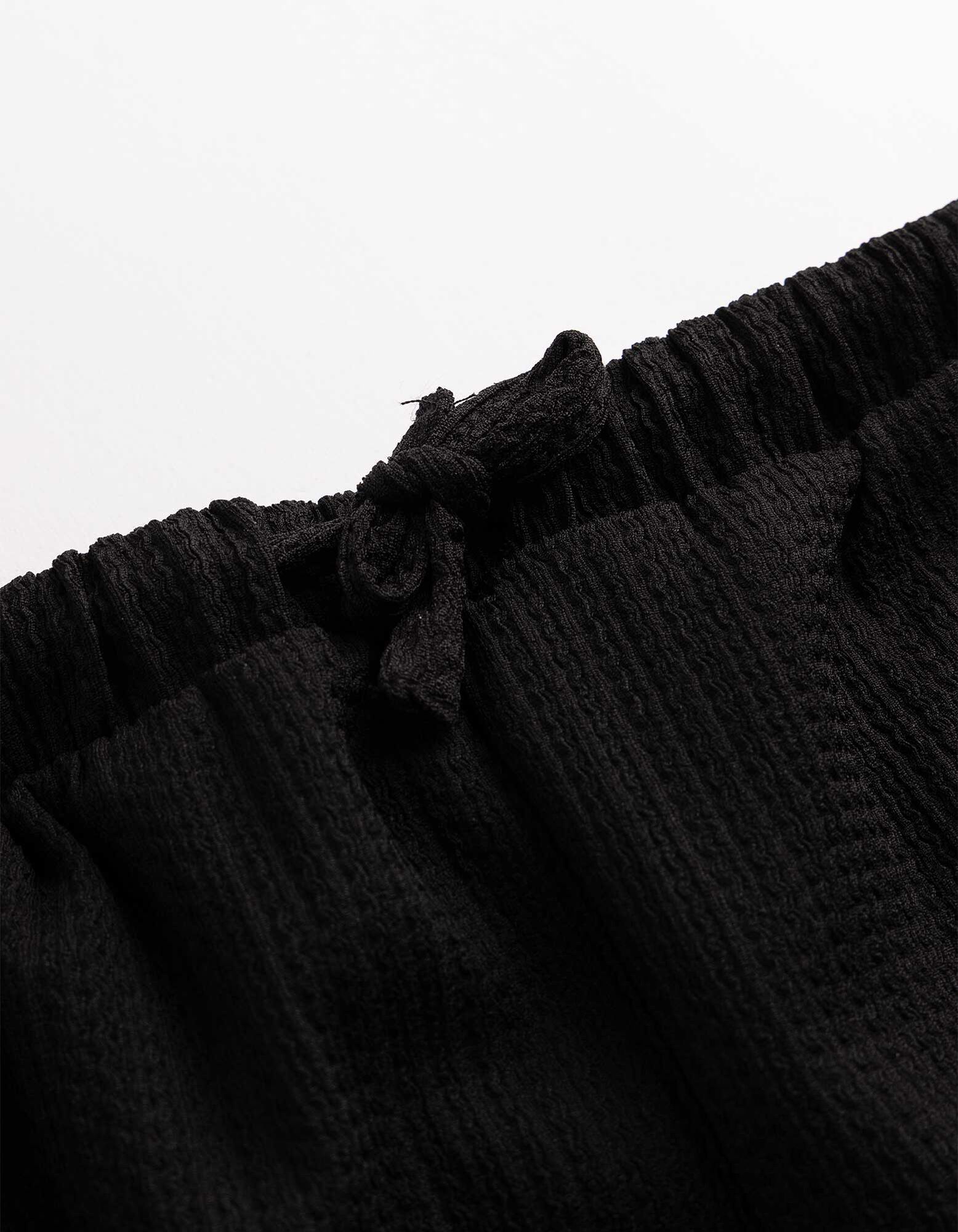 Hose - Waffelstruktur - Schwarz