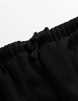Hose - Waffelstruktur - Schwarz