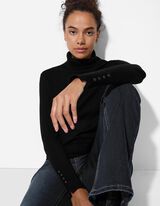 Strickpullover - Rollkragen - schwarz