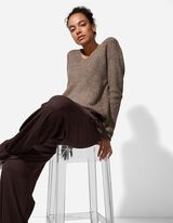 Hlače - Balonastega kroja - temno rjava