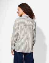 Hemdbluse - Streifen - hellgrau