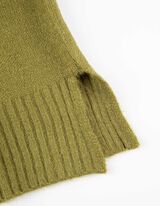 Pletena obleka - Visok ovratnik - svetlo zelena