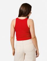 Cropped Top - Gerippt - Rot