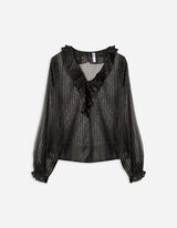 Blusa - In chiffon - nero
