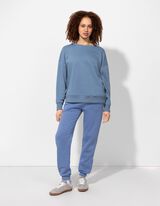 Trikotažinis megztinis - Apskrita iškirptė - sviesiai melynas