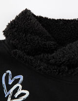 Felpa con cappuccio - Inserto di paillettes - nero