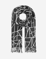 Šál - Strapce na zakončeniach - cierna