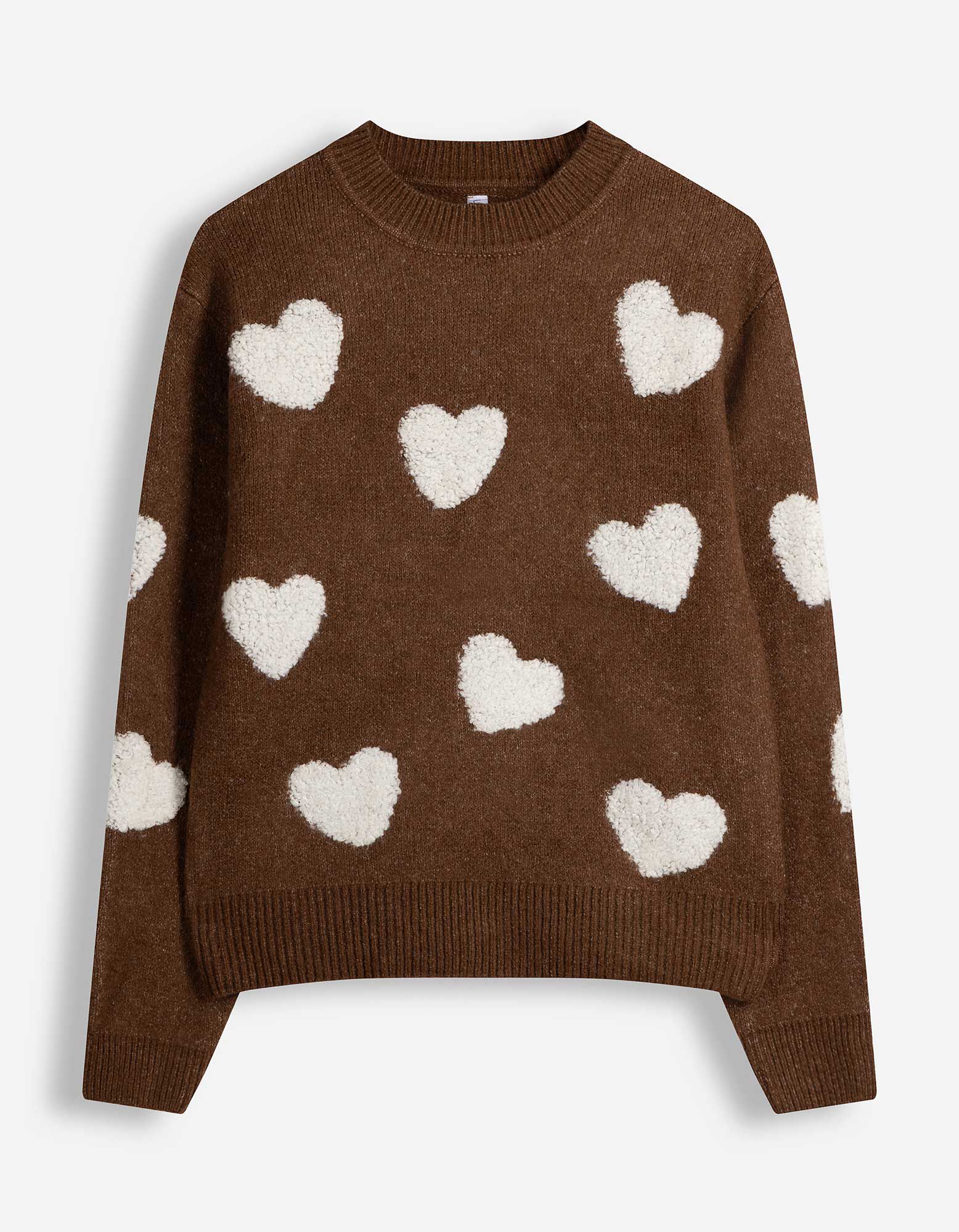 Pullover - Herzen - Braun