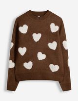 Pullover - Herzen - Braun