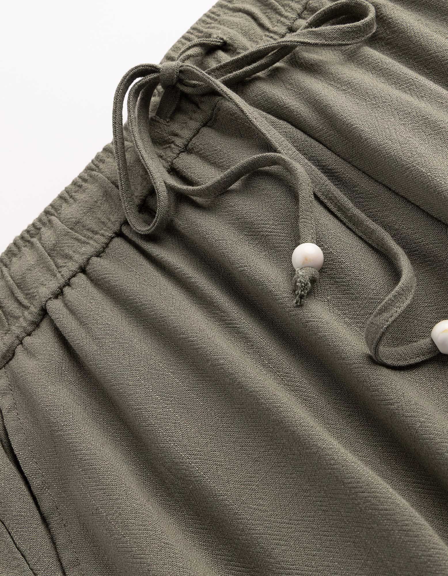 Hose - Leinen-Optik - gr&uuml;n