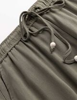 Hose - Leinen-Optik - gr&uuml;n