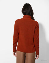 Pulover de tricot - Guler cu guler cocteil - Maro