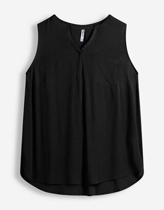 Blusentop - einfarbig - schwarz