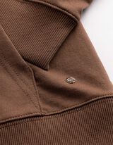 Sweatjacke - Kapuze mit Tunnelzug - braun