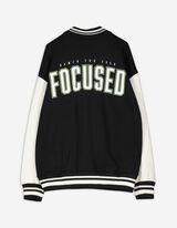 College jas - Print op rug - donkergrijs