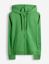 Sweatjacke - Kapuze mit Tunnelzug - dunkelgr&uuml;n