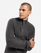 Sweatvest - Opstaande kraag - donkergrijs