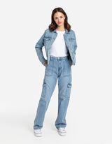 Giacca di jeans - Percentuale di tessuto elasticizzato - celeste