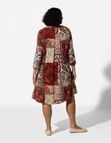 Kleid - Allover-Muster - Braun