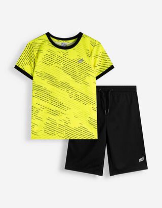 Set aus T-Shirt und Hose - Allover-Print - Gelb