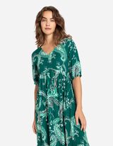 Hosszú ruha - LENZING™ ECOVERO™ - sötétzöld