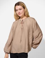 Blusa - Scollo a V - beige