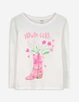 Langarmshirt - Frontprint - weiß