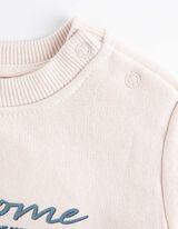 Trikotažinis megztinis - Priekinė spauda - smelio spalvos