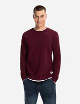 Bluză de corp cu mânecă lungă - Double-Layer-Look - Rosu inchis