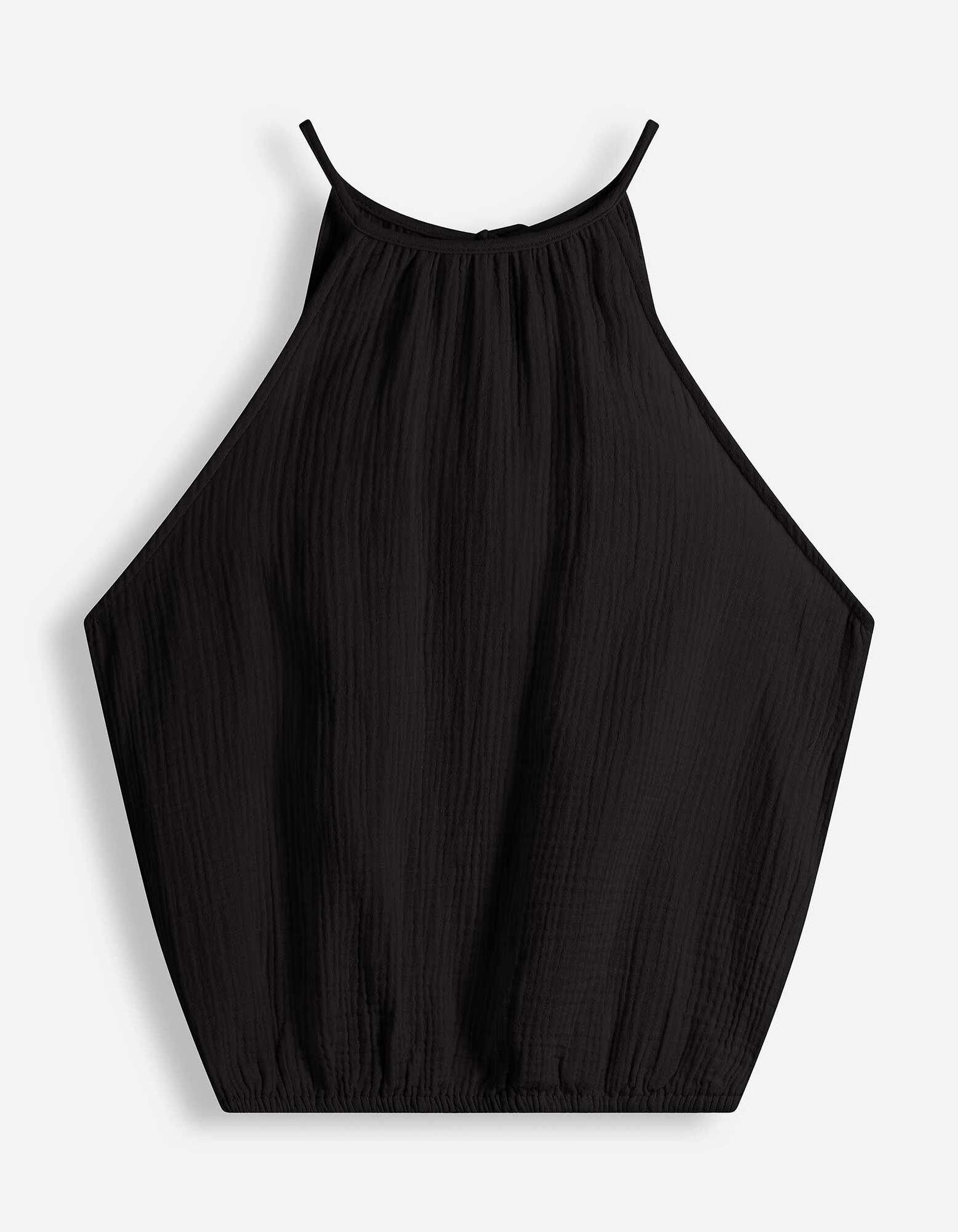 Blusentop - einfarbig - schwarz