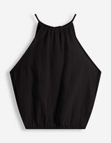 Blusentop - einfarbig - schwarz