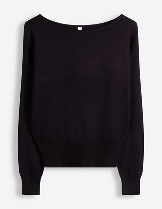 Pullover - U-Ausschnitt - Schwarz