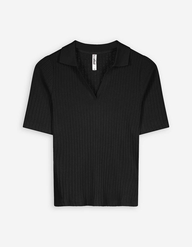 Poloshirt - Baumwoll-Mix - schwarz