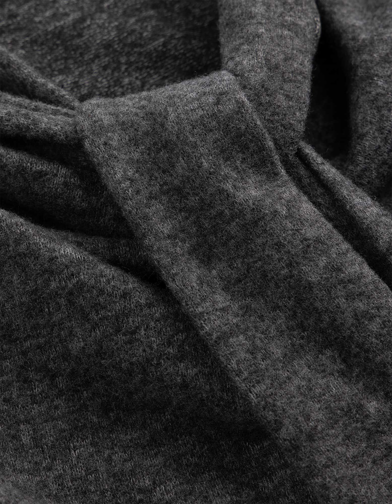 Langarmshirt - Schalkragen - Dunkelgrau