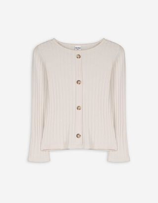 Langarmshirt - Zierknöpfe - beige Langarmshirt - Zierknöpfe - beige