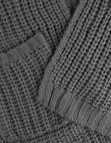 Dlhý kardigán - Hrubý úplet - tmavoseda