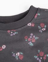 Sweatshirt - Florales Muster - dunkelgrau