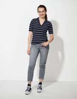 Poloshirt - Strepen - donkerblauw