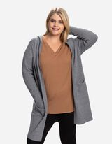 Lang vest - Wol look - donkergrijs